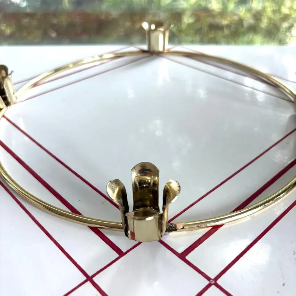 Vintage Gold Tone Brass Advent Candle Wreath Ring by General Wax Co